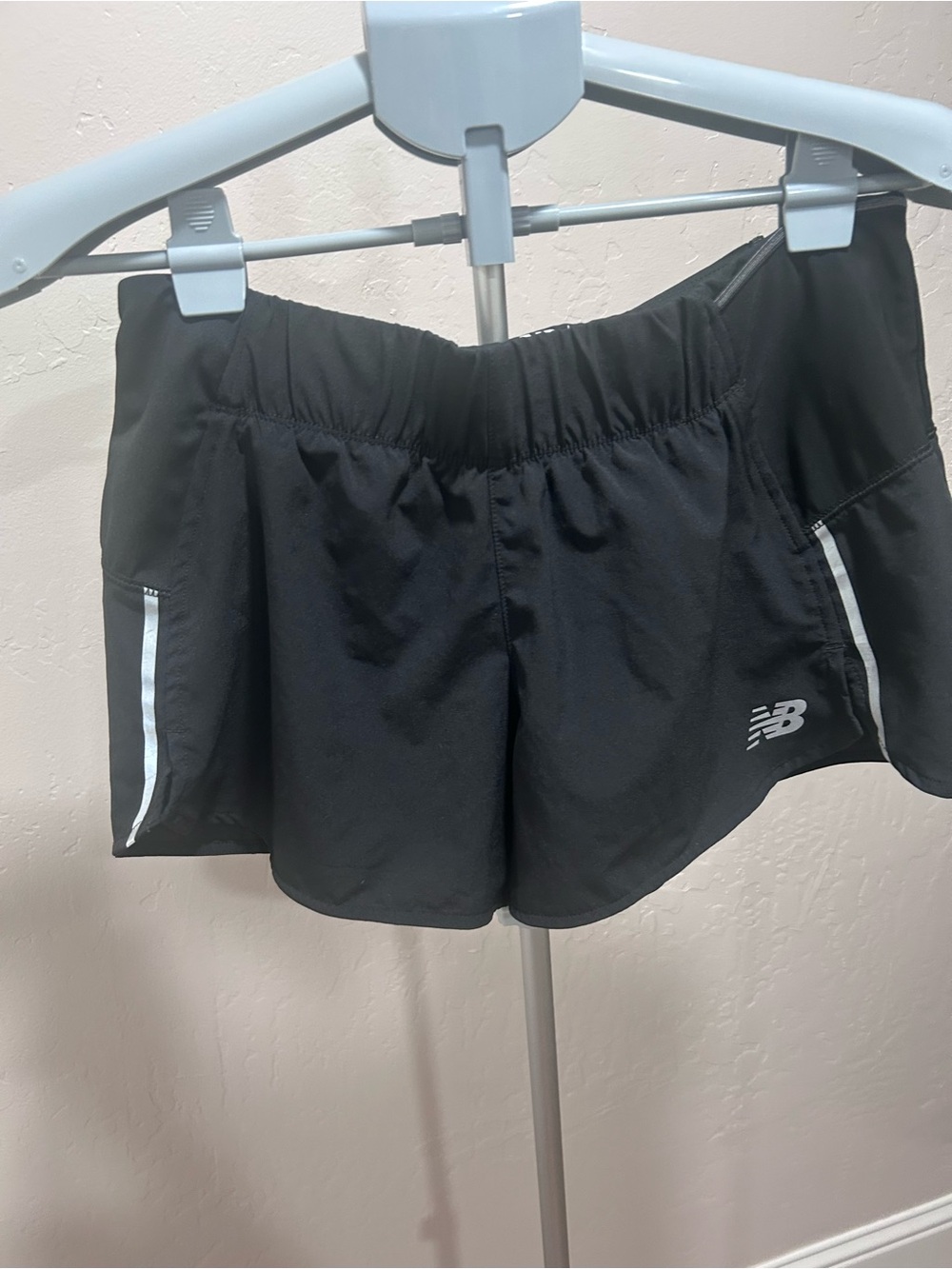 New Balance Women's Black Athletic Running Shorts with Reflective Trim